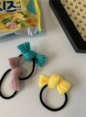 chubby baby*超q 可爱少女心毛绒蝴蝶结发绳甜美百搭头绳秋冬饰品