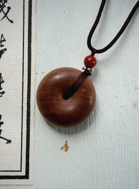 原创手作*天然青海玉平安扣颈链/