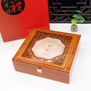 海参包装盒高档烤漆黄色开窗大连刺参干货半斤500g木礼品盒空盒子