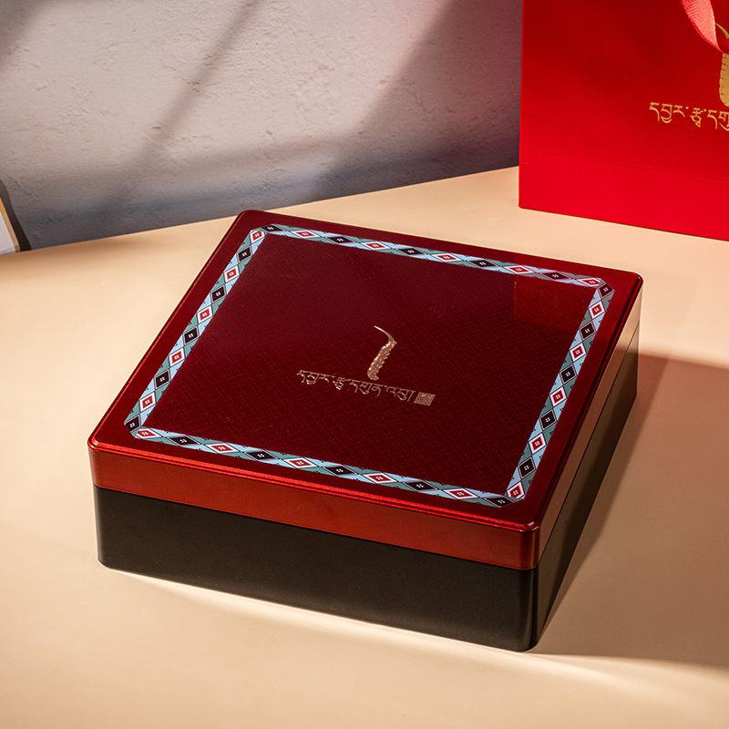 那曲虫草包装盒高档红色烤漆木盒圆形100克半斤冬虫夏草礼品盒子