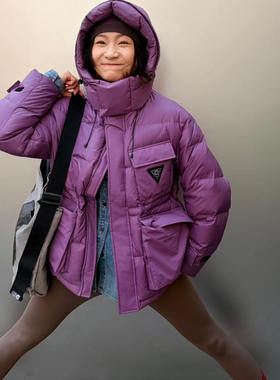 TRIP&CO女90白鸭绒防风防泼水短款羽绒服户外山系保暖防污外套