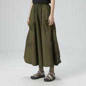 TRIP&CO 户外日系抽绳工装 半裙女户外风伞裙胖mm显瘦a字裙中长裙