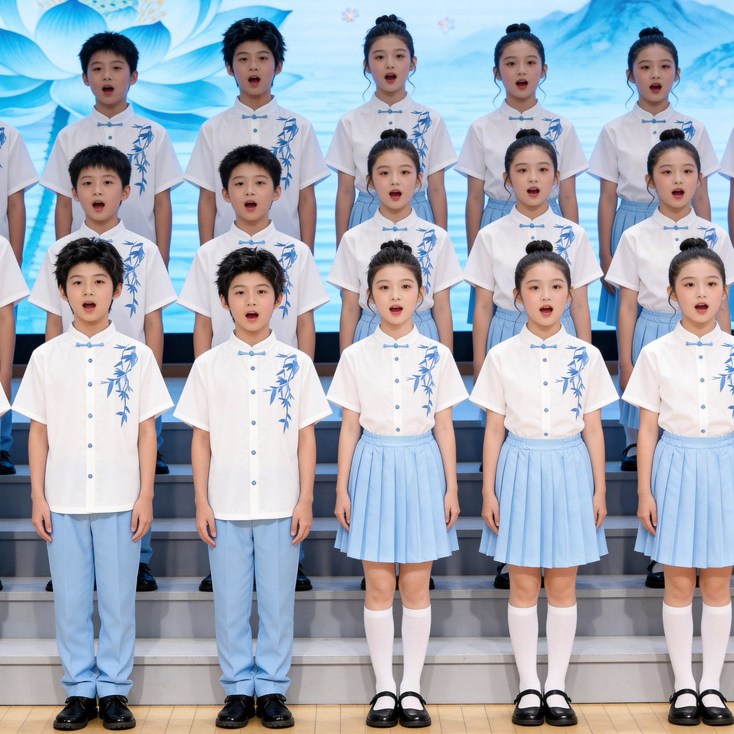 儿童合唱演出服诗歌朗诵小学生