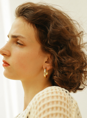 niceto DAYLIGHT | 两色入 法式基础抛光曲面耳夹耳环