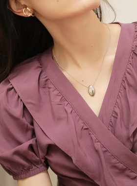 niceto highlight | 925银 卵石造型吊坠项链