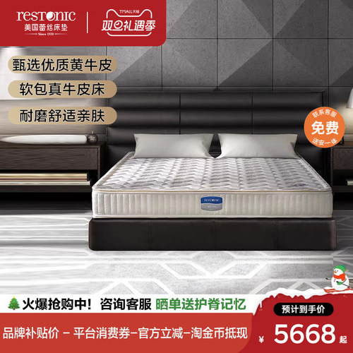 蕾丝美国简约现代风实木皮艺床