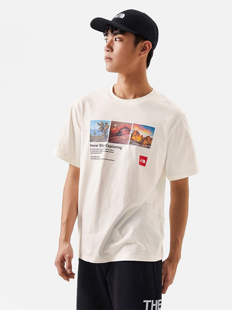 2023春夏新品thenorthface北面男户外纯棉舒适透气短袖t恤81n7