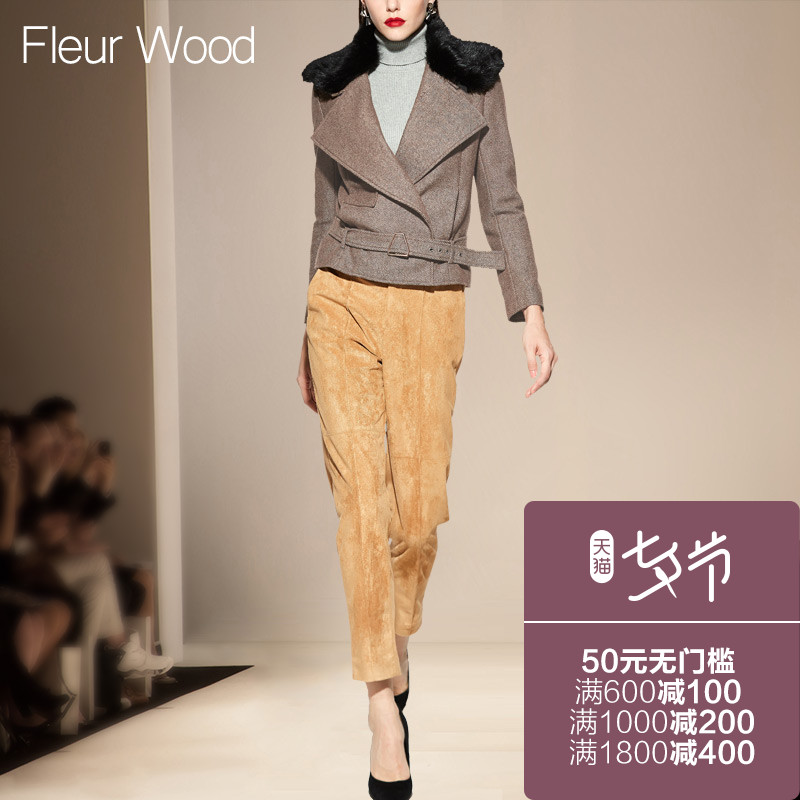 FLEUR WOODÇﶬ2017пîÅ®×°ÐÞÉíëÁìÃ«ÄØ¶ÌÍâÌ×С½Å¿ãÁ½¼þÌ×Ì××°