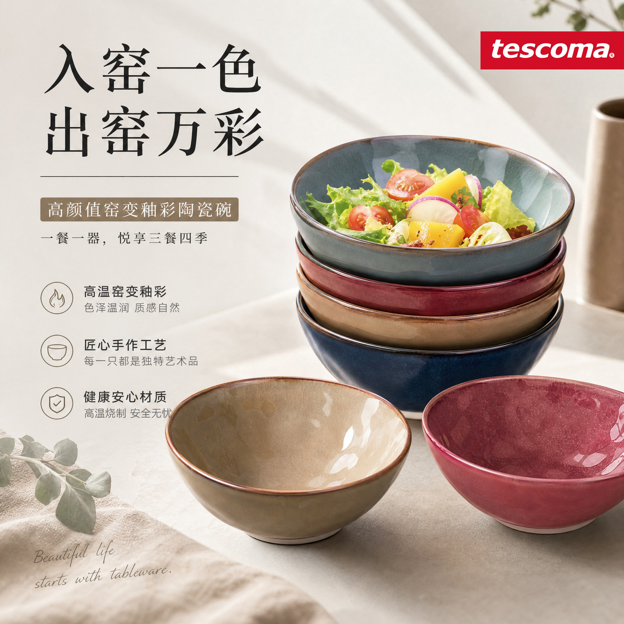 tescoma进口陶瓷碗酸奶碗高颜值