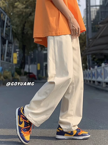 Мужские японские ретро универсальные демисезонные спортивные штаны, свободный прямой крой