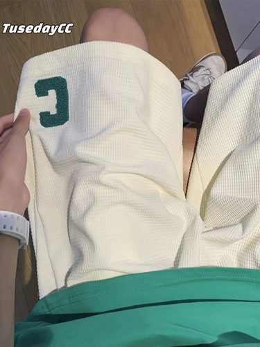 Летние шорты, ретро баскетбольные спортивные штаны для отдыха, с вышивкой, в американском стиле