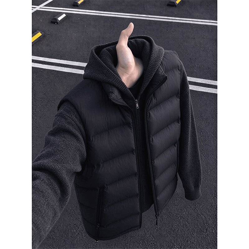 美式羽绒棉马甲男2026冬季轻量叠穿无袖坎肩背心保暖休闲棉服外套