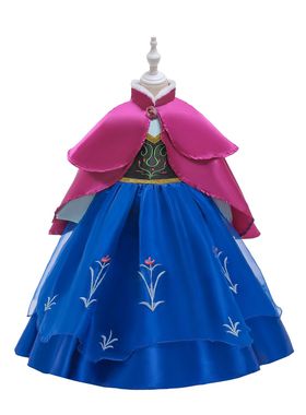 冰雪奇缘女童安娜公主裙子FROZEN圣诞节cosplay礼服连衣裙两件套