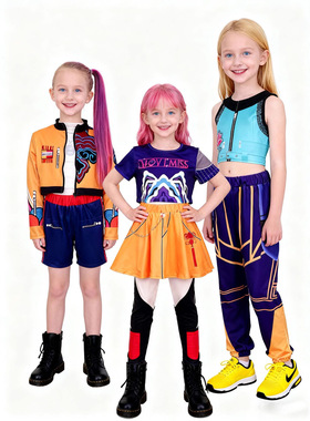 猎魔女团Huntrix明星鲁米打歌连衣裙佐伊米拉套装女童猎魅礼服裙