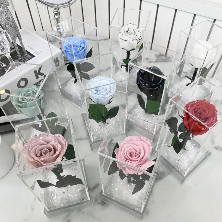 永生花落雪玫瑰花盒礼品送老婆闺蜜圣诞节礼物
