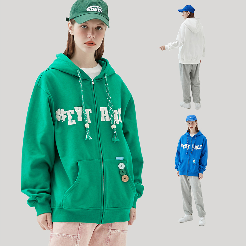 eyt情侣卫衣春秋潮牌ins宽松连帽开衫外套