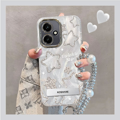 适用荣耀400系列闪粉星星手机壳