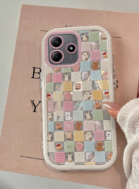 适用小动物红米note14pro+手机壳13R羽纱12turbo泡芙少女11T保护套10防摔redmi爆款超火全包可爱小清新硅胶