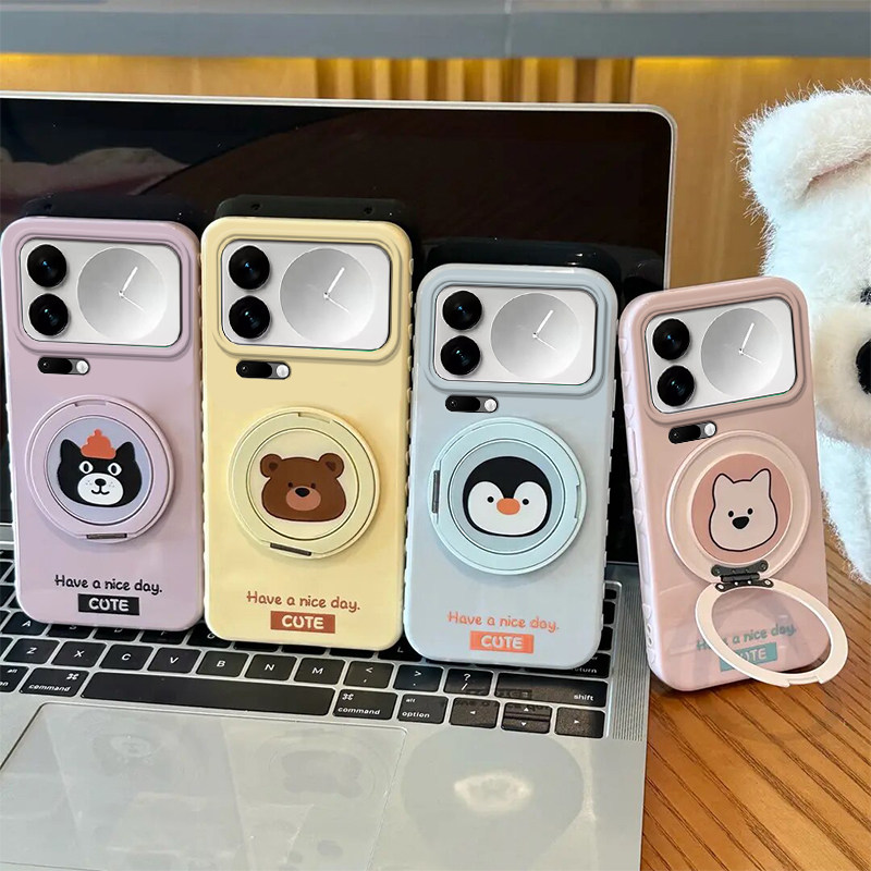 适用小米18promax动物支架手机壳xiaomi女18pro新款防摔摄像头保护套全包高级感外壳专用超薄不会撞壳独特