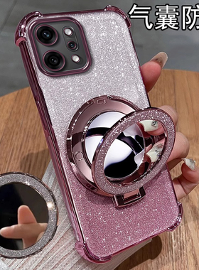 适用电镀四角防摔oppoReno14手机壳13全包12自带11镜子10支架9少女8pro+新款7se专用6保护套ins风5奢华4简约