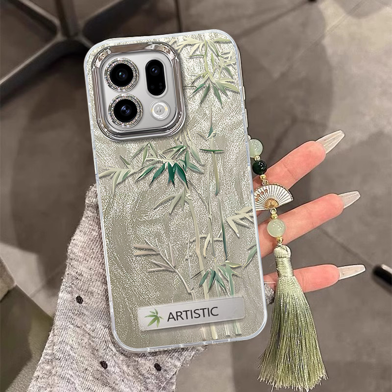 适用OPPOFindX系列玉骨竹手机壳