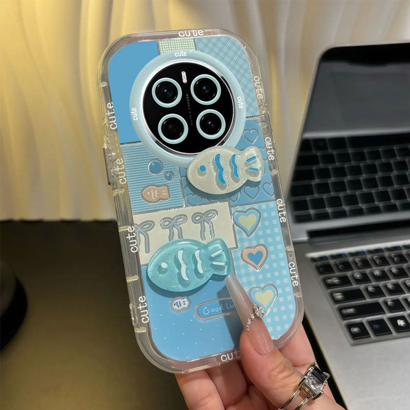 适用格纹小鱼荣耀magic7pro手机壳6羽纱5泡芙4小清新3少女honor保护套高级感防摔专用时尚可爱全包爆款ins风