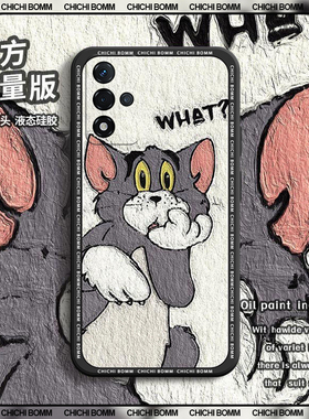 适用OPPOA93S手机壳潮牌卡通A55液态硅胶时尚a35个性创意网红oppoa56男女保护套A95油画汤姆a52简约软壳防摔