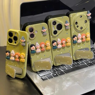 适用苹果16E小偶人挂件手机壳专用iPhone15promax新款14plus菲林13mini防摔12保护套11爆款8全包7女xsmax可爱