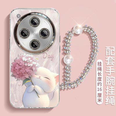 适用oppoFind系列绣球猫咪手机壳