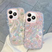 适用郁金香华为hi畅享80s手机壳70plus羽纱60X泡芙50pro夏日少女保护套20SE小清新10plus防摔70Z专用全包爆款