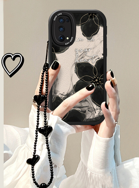 适用于OPPOK7x网红同款手机壳黑白水墨晕染花朵女OPPOPERM00大眼睛时尚创意保护套镜头全包硅胶防摔壳