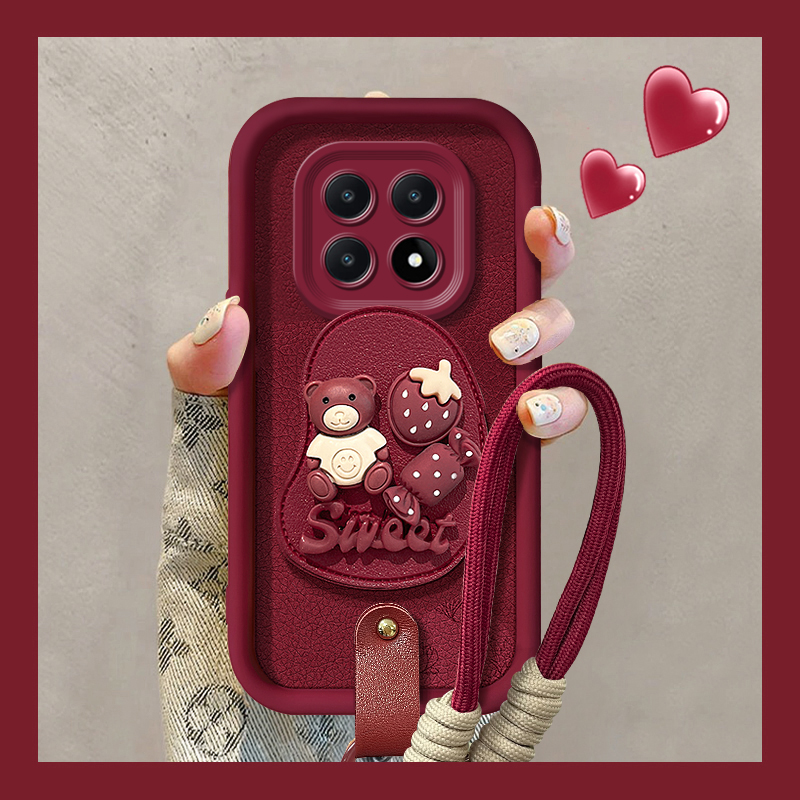 适用红米note系列小熊草莓手机壳