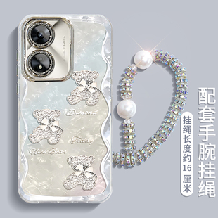 适用钻石小熊OPPOA5PRO手机壳A3iplus爆款A2M专用A97可爱A96挂绳93羽纱72新款58X少女55带镜头膜11防摔保护套