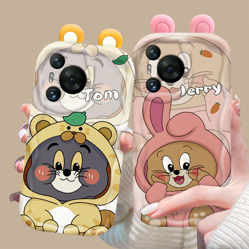适用华为pura70pro+手机壳新款pura70ultra卡通p50pro/E可爱女款60art猫和老鼠p40网红p30pro硅胶防摔保护套