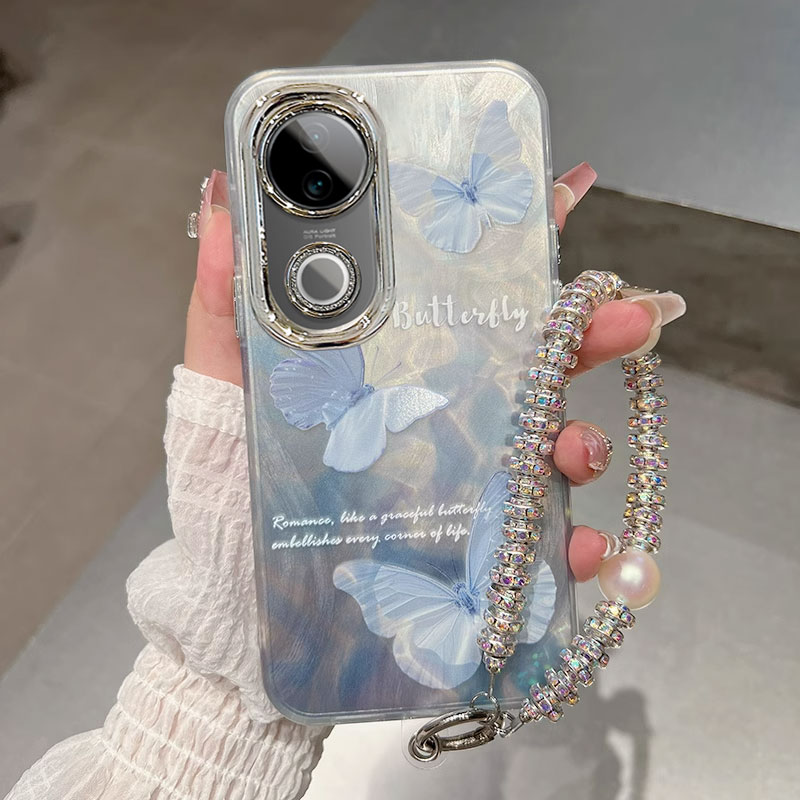 适用晕染蝴蝶vivos30promini手机壳s20爆款s19专用s18E小清新s17T渐变s16羽纱s15新款12女10镜头膜防摔保护套