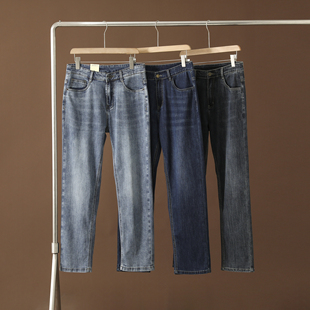 简约百搭直筒休闲牛仔裤 复古水洗 春夏男士 舒适弹力 合体剪裁