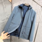 经典 男士 双面穿 H系莼元 2026春季 新款 纯色休闲连帽夹克外套 潮