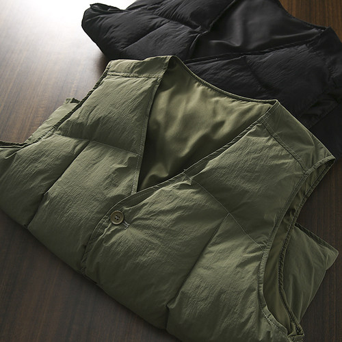 巨厚实-！防风抗水！冬季户外男士加厚保暖户外休闲V领棉衣马甲潮