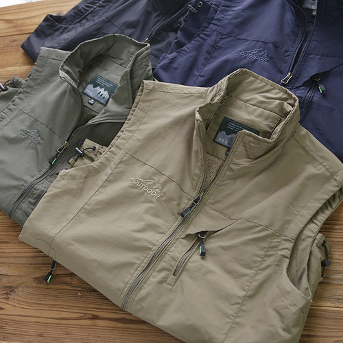 户外立领多袋防水透气速干马夹