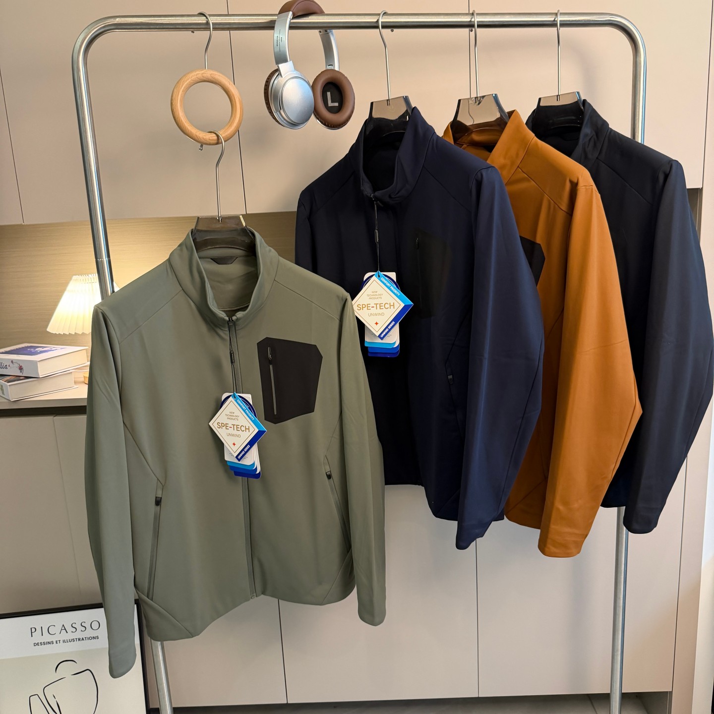 户外机能！3D裁剪！复合暖绒！秋冬男半拉链压胶口袋薄绒保暖夹克