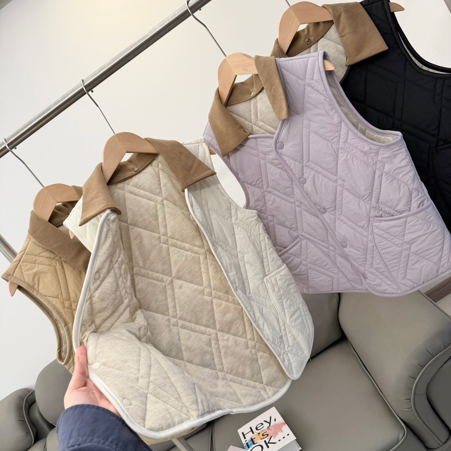 绵羊毛填充！男女可穿！可拆卸领！秋冬保暖背心百搭无袖坎肩马甲