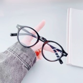 日系椭圆黑框素颜眼镜架男女可配近视防辐射圆脸防蓝光护目平光镜