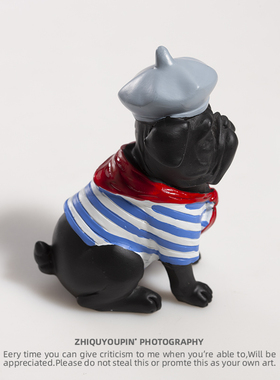 英国斗牛犬水手服摆件解闷小众玩具汽车装饰可爱个性礼物解压神器