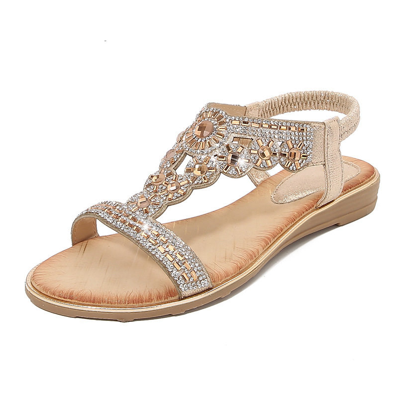 2025 round headed flat bottomed plus size women's sandals