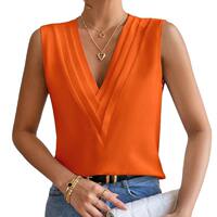 2025 Half High Collar Splicing Wave Pattern Chiffon Top thumbnail 7