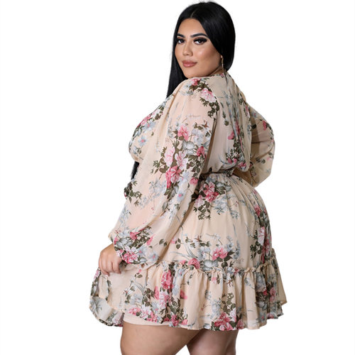 2024 oversized loose print, elegant and sexy dress 连衣裙
