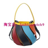 bag Rainbow handbag geometric bucket contrasting splicing