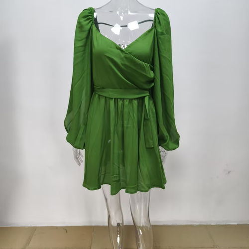 2025 solid color temperament casual strap backless dress