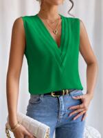 2025 Half High Collar Splicing Wave Pattern Chiffon Top thumbnail 4