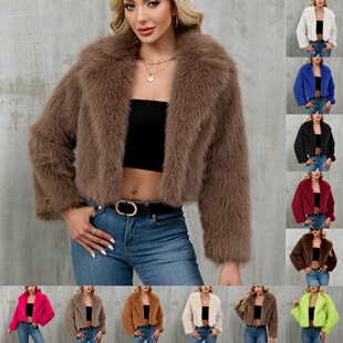 2026 faux fur lapel faux fur jacket 毛绒夹克仿皮草外套